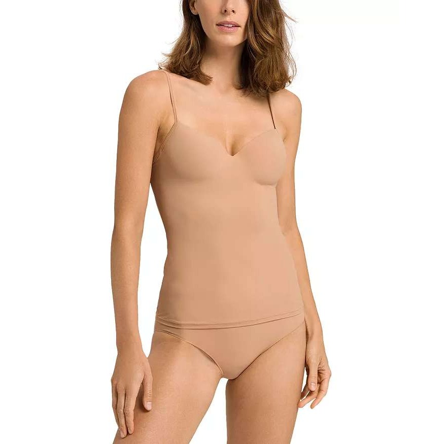 Hanro Allure Bra Camisole Nude Beige Padded Underwire Seamless Top Womens 36a